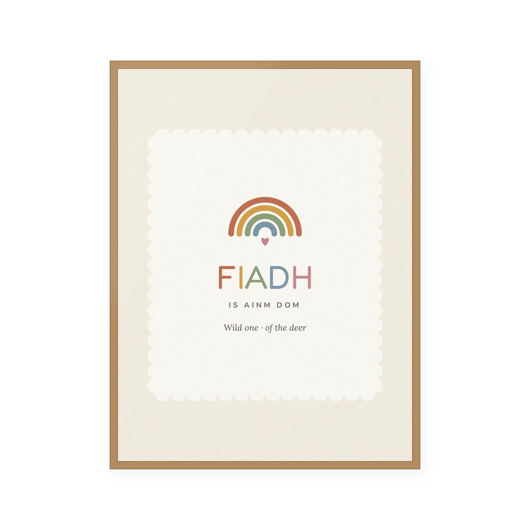 Fiadh — Irish name meaning nursery print with rainbow