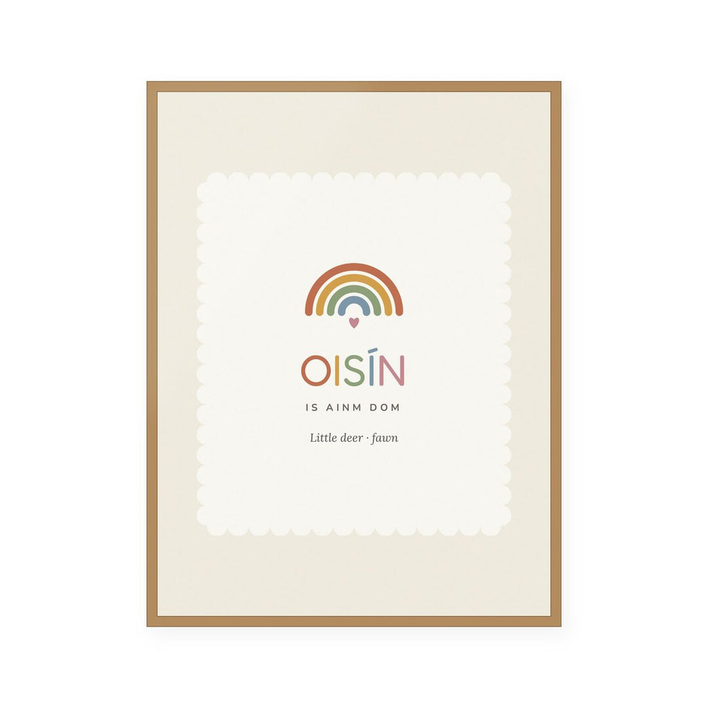 Oisín — Irish name meaning nursery print with rainbow