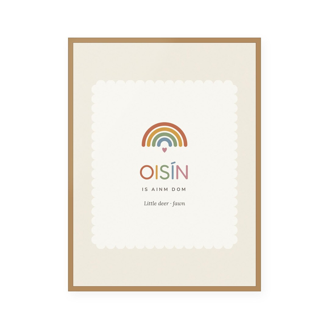 Oisín — Irish name meaning nursery print with rainbow