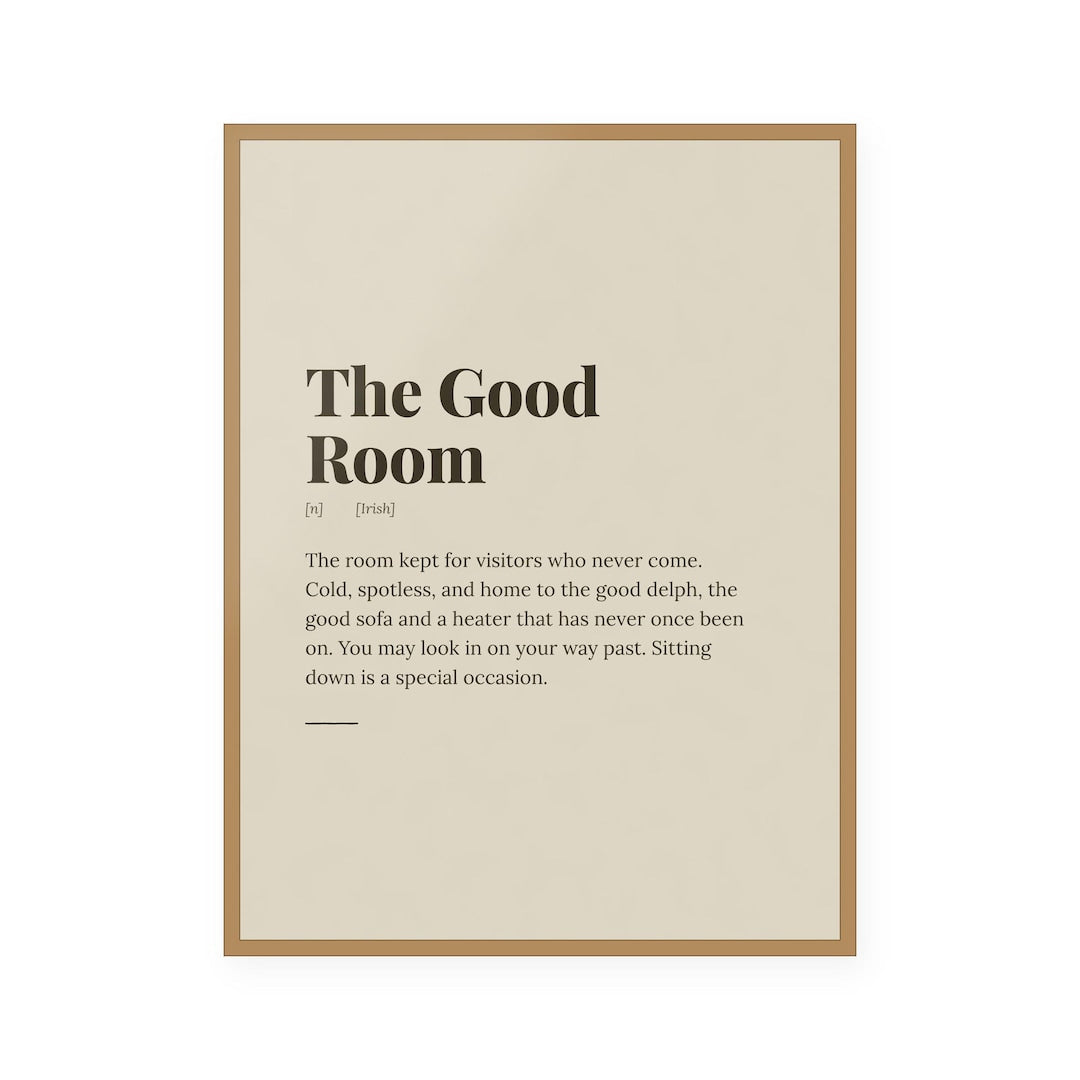 The Good Room — Irish slang definition print in warm mustard