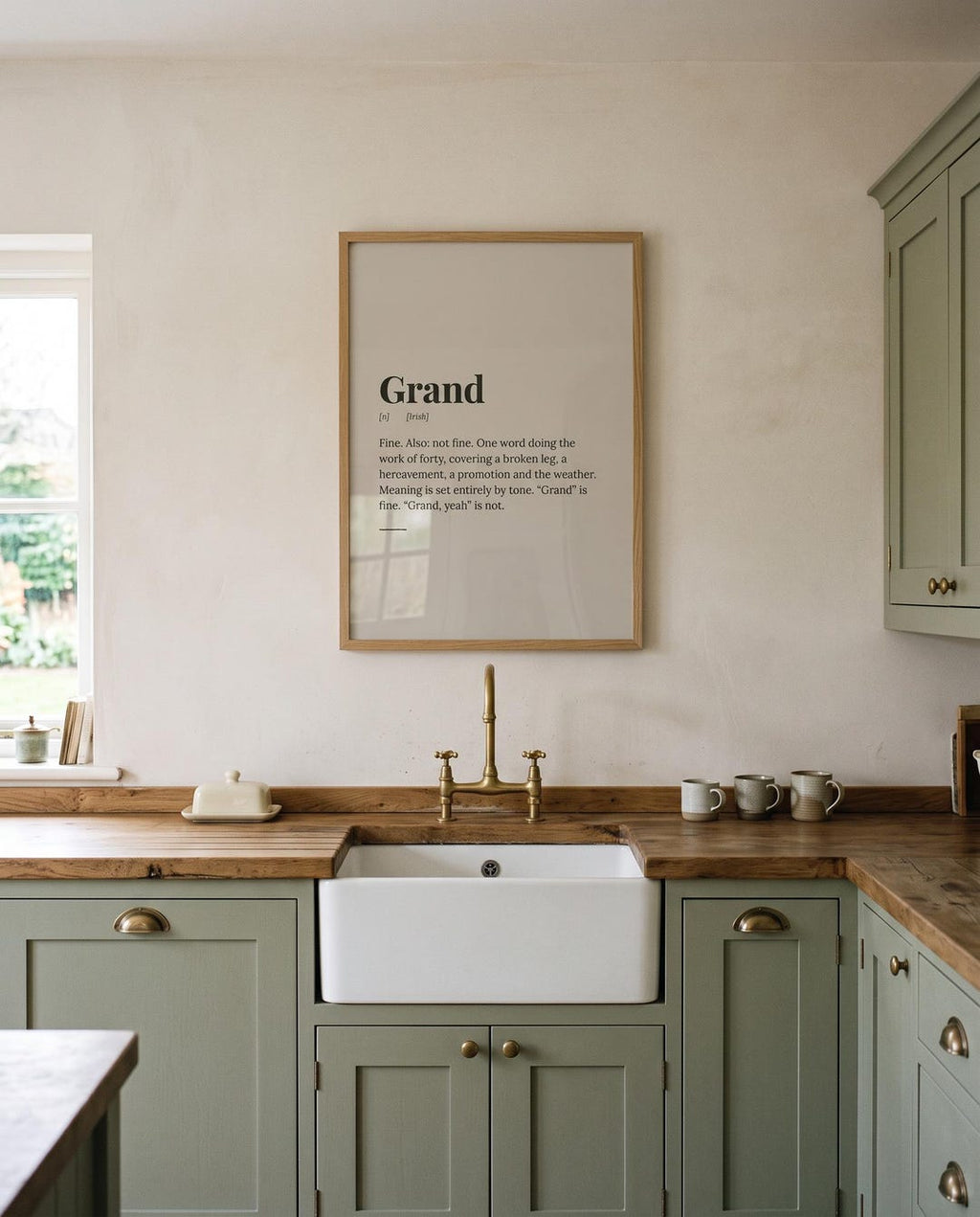 Grand print framed on a wall