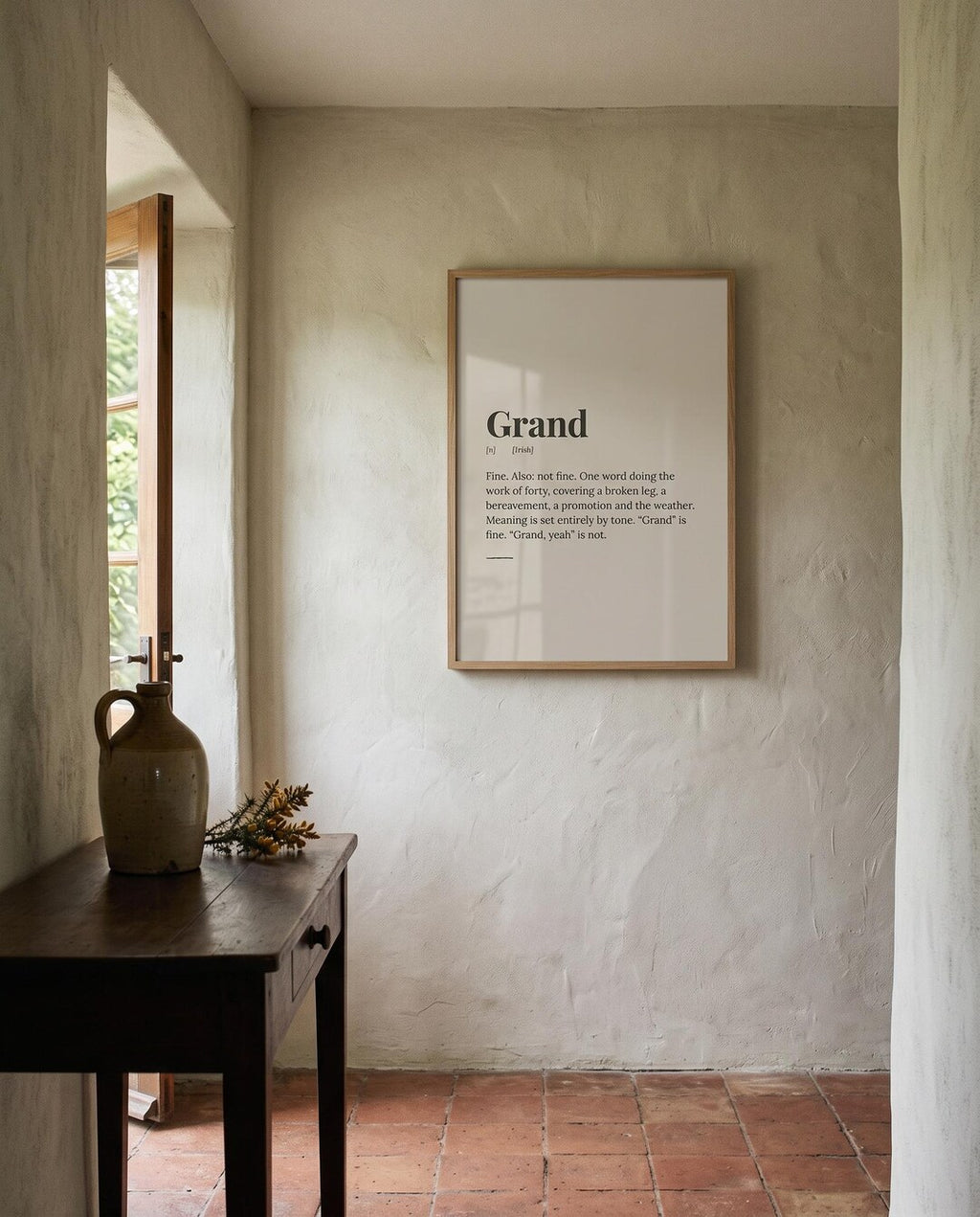 Grand print in a room setting