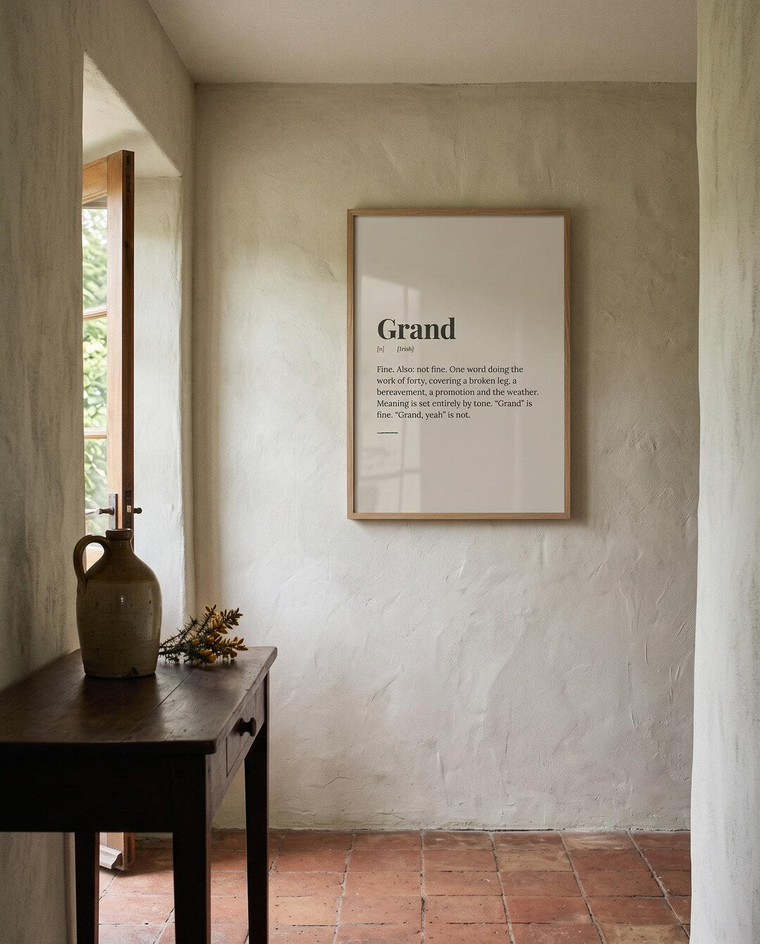 Grand print in a room setting