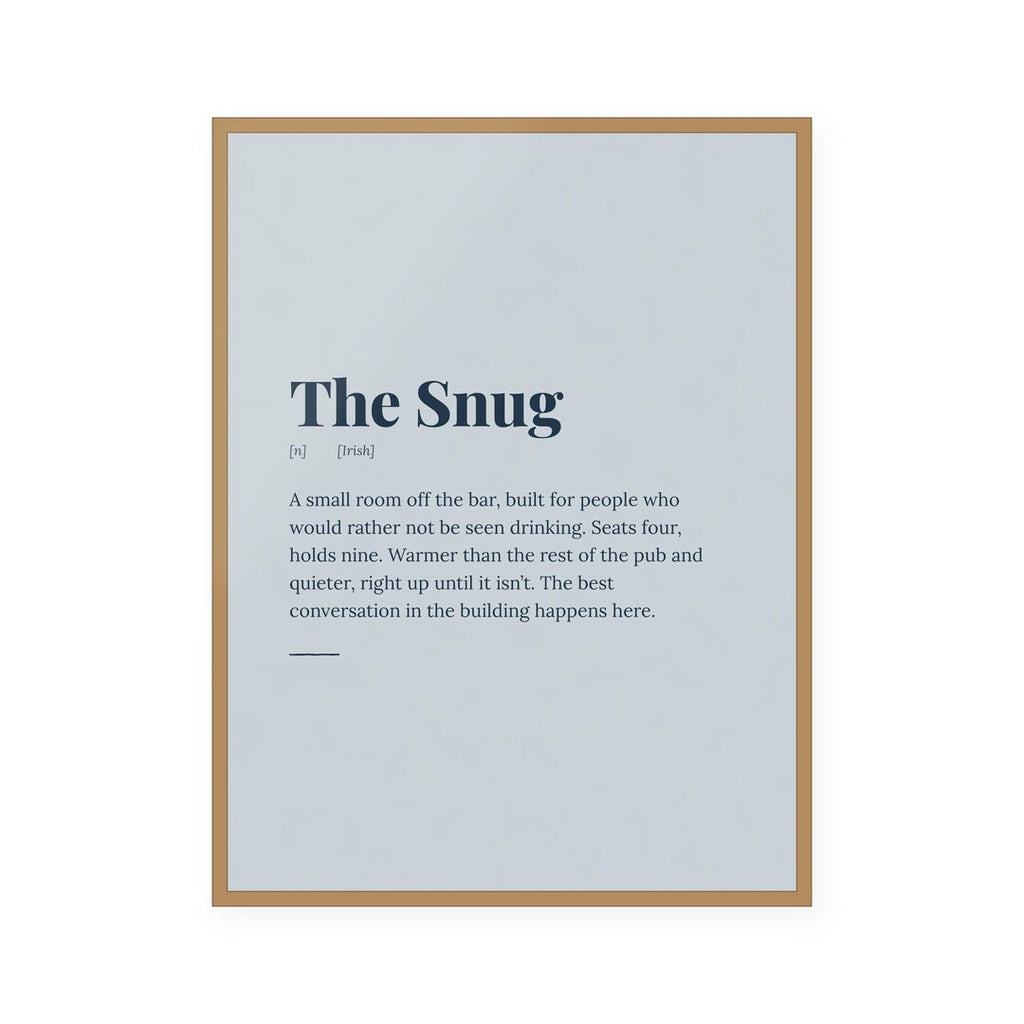 The Snug — Irish pub slang definition print in warm clay