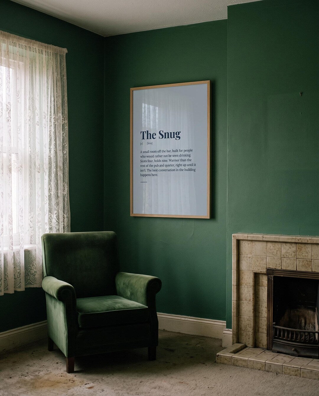 The Snug print in a room setting
