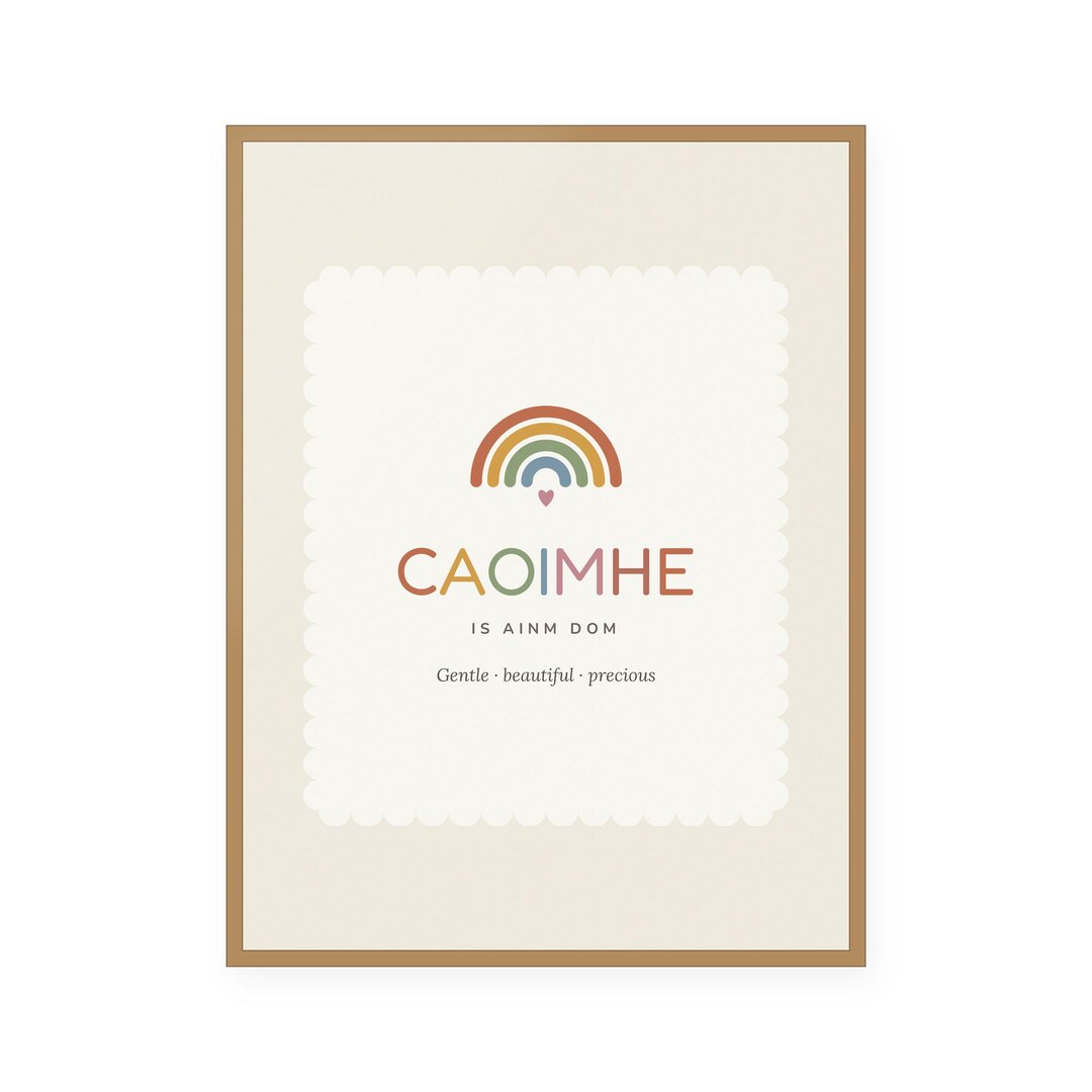 Caoimhe — Irish name meaning nursery print with rainbow