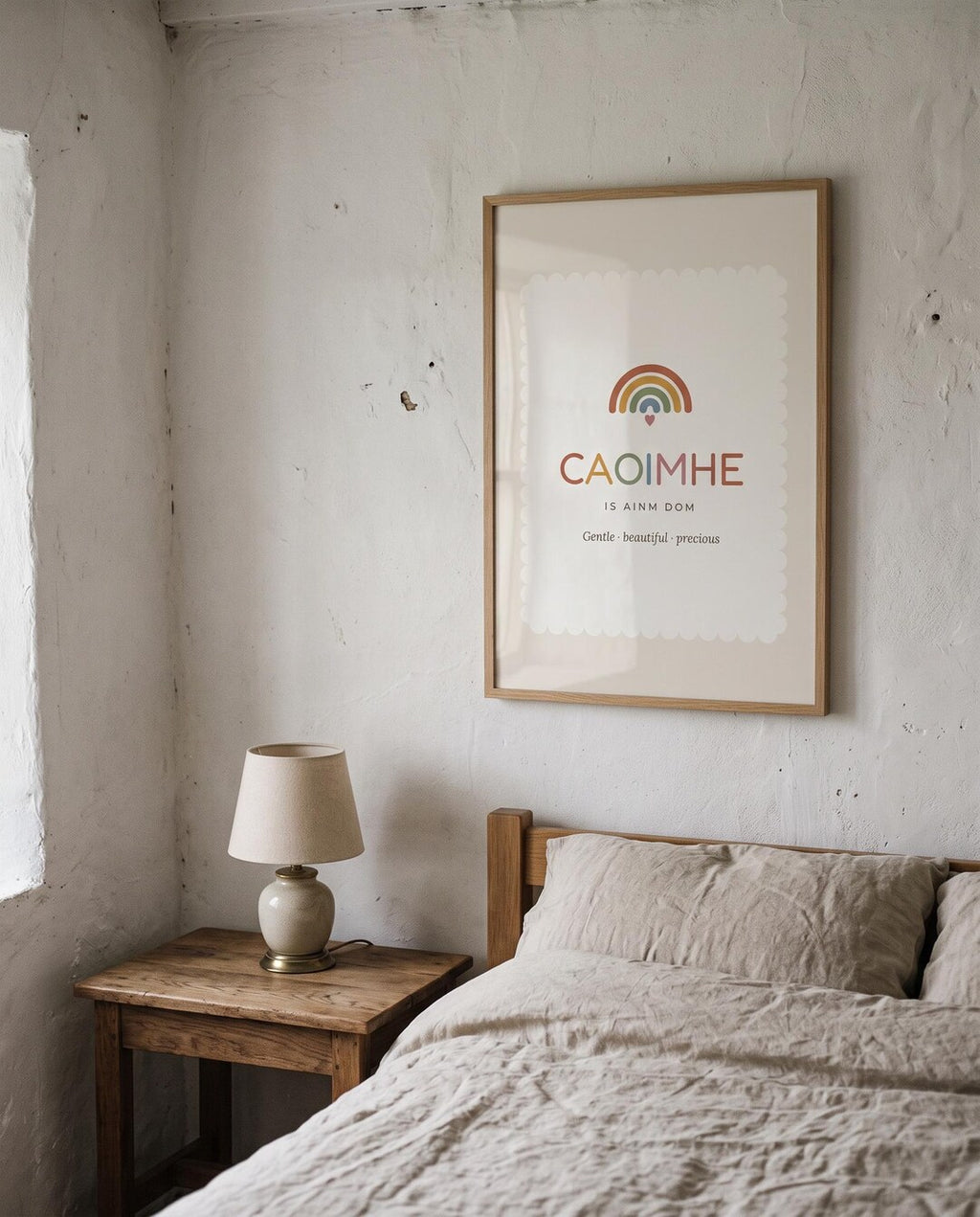 Caoimhe nursery print in a nursery setting