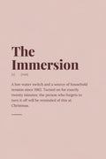 The Immersion — Irish slang definition print in dusty rose, minimal serif typography