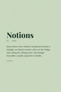 Notions — Irish slang definition print, sage green, minimal serif typography